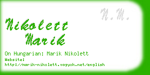nikolett marik business card